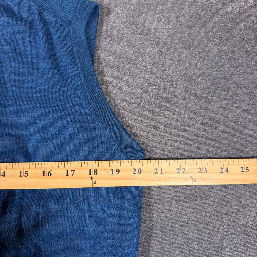 Peter Millar Sweater Vest Mens M Blue 100% Merino Wool Quarter Zip Disney Golf - Picture 5 of 7